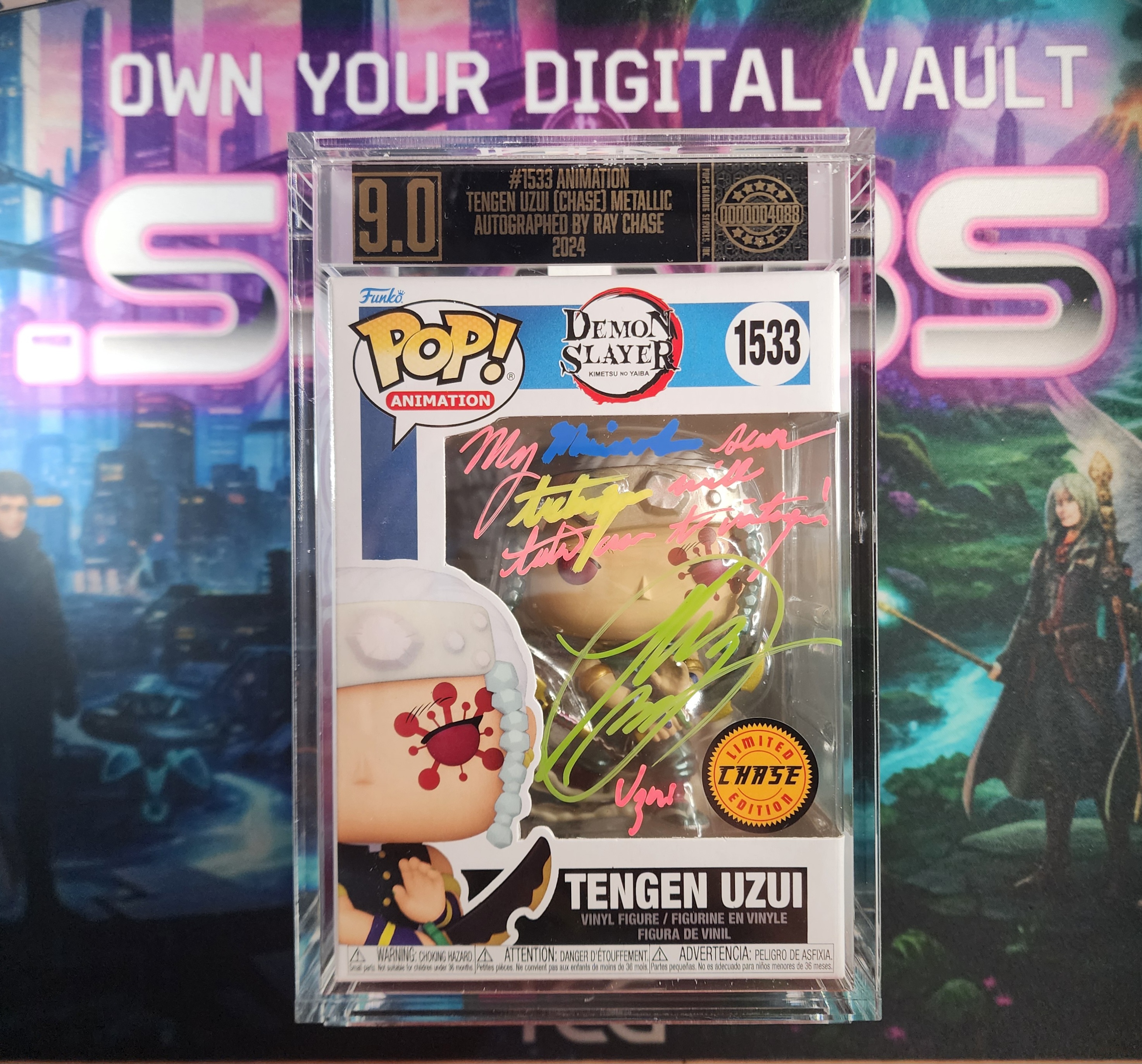 PGS Graded 9.0 Autographed Tengen Uzui FUNKO POP!